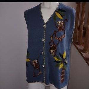VINTAGE wool blend monkey vest